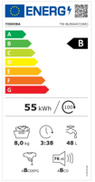 Toshiba TW-BL90A4CY(WK) Πλυντήριο Ρούχων 8Kg